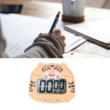 Digital Kitchen Timer Countup Countdown Cartoon Animal Sound Flash Alert Easy Operation with Stand for Cooking Teaching Yellow Tiger - Extra Image