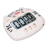 Digital Kitchen Timer Countup Countdown Cartoon Animal Sound Flash Alert Easy Operation with Stand for Cooking Teaching White Tiger