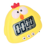 Digital Kitchen Timer Countup Countdown Cartoon Animal Sound Flash Alert Easy Operation with Stand for Cooking Teaching Yellow Chick - Side View