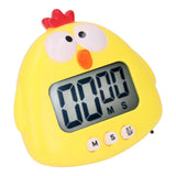 Digital Kitchen Timer Countup Countdown Cartoon Animal Sound Flash Alert Easy Operation with Stand for Cooking Teaching Yellow Chick