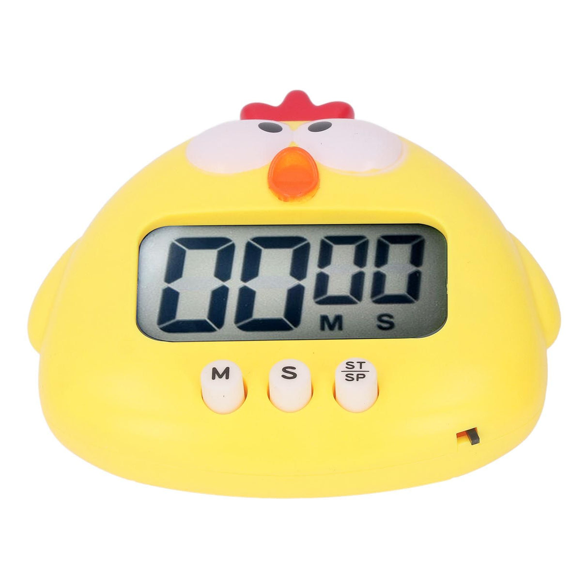 Digital Kitchen Timer Countup Countdown Cartoon Animal Sound Flash Alert Easy Operation with Stand for Cooking Teaching Yellow Chick