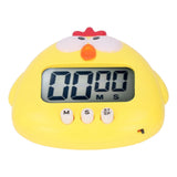 Digital Kitchen Timer Countup Countdown Cartoon Animal Sound Flash Alert Easy Operation with Stand for Cooking Teaching Yellow Chick