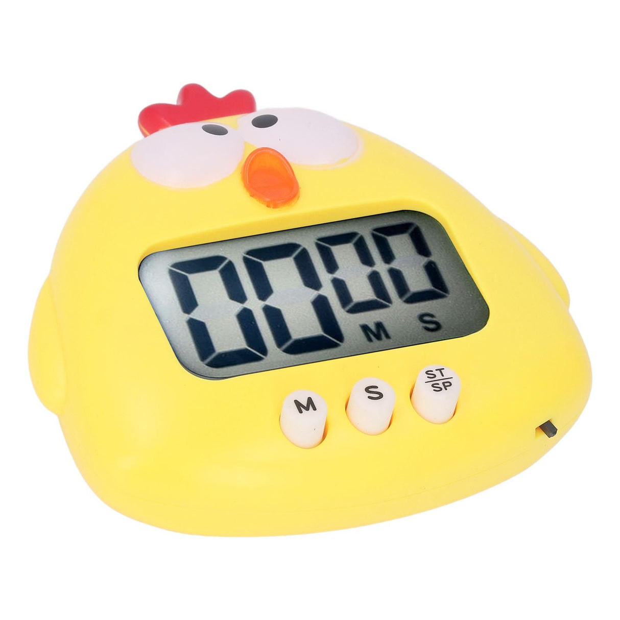 Digital Kitchen Timer Countup Countdown Cartoon Animal Sound Flash Alert Easy Operation with Stand for Cooking Teaching Yellow Chick