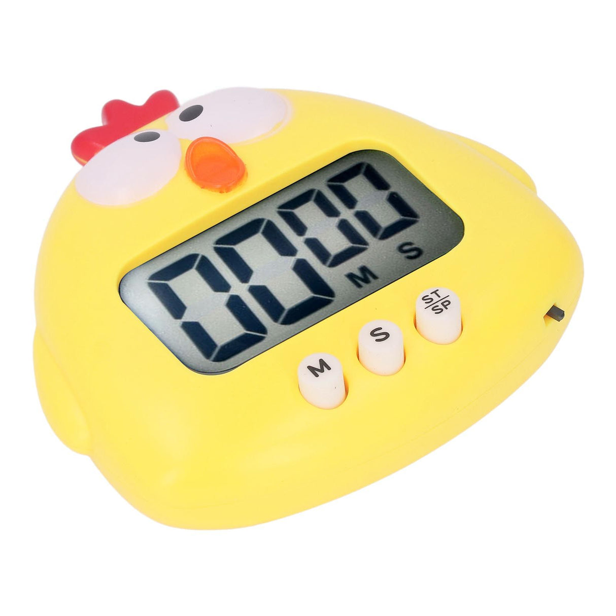 Digital Kitchen Timer Countup Countdown Cartoon Animal Sound Flash Alert Easy Operation with Stand for Cooking Teaching Yellow Chick