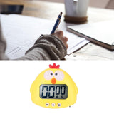 Digital Kitchen Timer Countup Countdown Cartoon Animal Sound Flash Alert Easy Operation with Stand for Cooking Teaching Yellow Chick