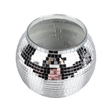 Disco Ball Ice Bucket Plastic Large Capacity Party Drink Bucket for Beer Cocktail Wine Silver - Front View
