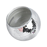 Disco Ball Ice Bucket Plastic Large Capacity Party Drink Bucket for Beer Cocktail Wine Silver - Close-Up Angle