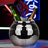 Disco Ball Ice Bucket Plastic Large Capacity Party Drink Bucket for Beer Cocktail Wine Silver
