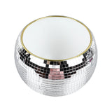 Ball Ice Bucket Plastic Beverage Tub Mirror Party Decor Bucket for Wine Cold Drinks Milky White Gold Edges