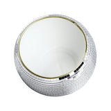 Ball Ice Bucket Plastic Beverage Tub Mirror Party Decor Bucket for Wine Cold Drinks Milky White Gold Edges