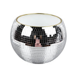 Ball Ice Bucket Plastic Beverage Tub Mirror Party Decor Bucket for Wine Cold Drinks Milky White Gold Edges