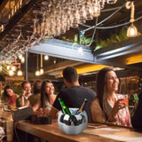 Ball Ice Bucket Plastic Beverage Tub Mirror Party Decor Bucket for Wine Cold Drinks Milky White Gold Edges
