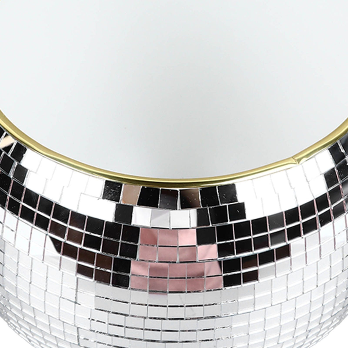 Ball Ice Bucket Plastic Beverage Tub Mirror Party Decor Bucket for Wine Cold Drinks Milky White Gold Edges