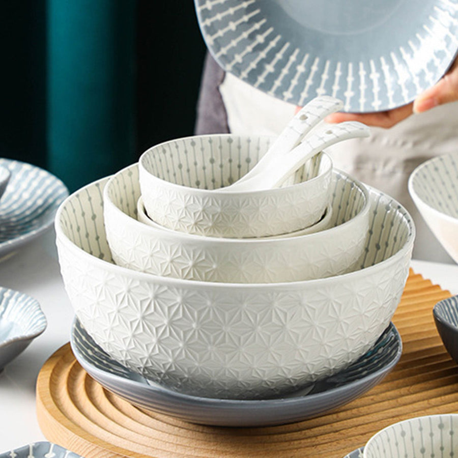 Soup Bowl 4.5in Small Bowl Ceramic Embossment Underglaze Color Minimalist Easy Clean Serving Bowl for Kitchen Home
