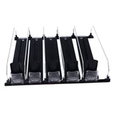 Drink Organizer for Fridge Spring Loaded Adjustable Push Rod Slide Rail Soda Can Dispenser for Beer Beverages 38cm Black