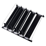 Drink Organizer for Fridge Spring Loaded Adjustable Push Rod Slide Rail Soda Can Dispenser for Beer Beverages 38cm Black