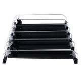 Drink Organizer for Fridge Spring Loaded Adjustable Push Rod Slide Rail Soda Can Dispenser for Beer Beverages 38cm Black