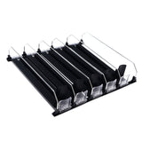 Drink Organizer for Fridge Spring Loaded Adjustable Push Rod Slide Rail Soda Can Dispenser for Beer Beverages 38cm Black