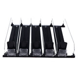 Drink Organizer for Fridge Spring Loaded Adjustable Push Rod Slide Rail Soda Can Dispenser for Beer Beverages 38cm Black - Low Angle
