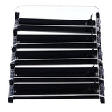 Drink Organizer for Fridge Spring Loaded Adjustable Push Rod Slide Rail Soda Can Dispenser for Beer Beverages 38cm Black