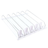Drink Organizer for Fridge Spring Loaded Adjustable Push Rod Slide Rail Soda Can Dispenser for Beer Beverages 38cm White