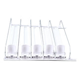 Drink Organizer for Fridge Spring Loaded Adjustable Push Rod Slide Rail Soda Can Dispenser for Beer Beverages 38cm White - Front View