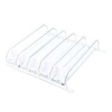Drink Organizer for Fridge Spring Loaded Adjustable Push Rod Slide Rail Soda Can Dispenser for Beer Beverages 38cm White