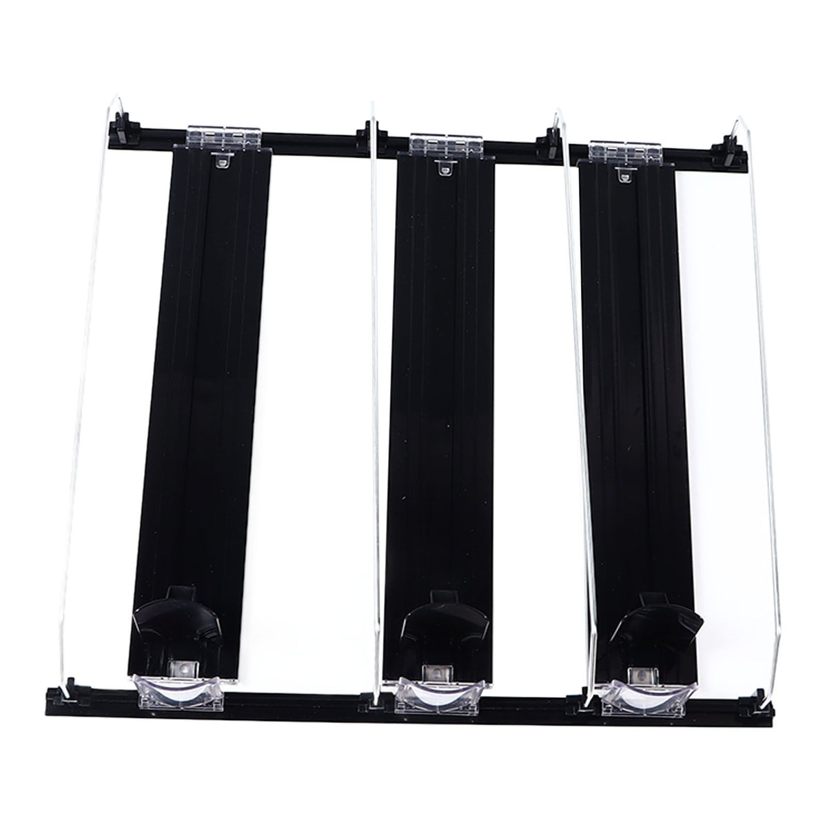38cm Drink Organizer for Fridge Automatic Pusher Glide 12oz 16oz 20oz Soda Dispenser for Fridge Width Adjustable E Shaped 38cm Black
