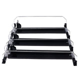 38cm Drink Organizer for Fridge Automatic Pusher Glide 12oz 16oz 20oz Soda Dispenser for Fridge Width Adjustable E Shaped 38cm Black - 45-Degree Angle