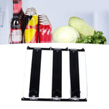 38cm Drink Organizer for Fridge Automatic Pusher Glide 12oz 16oz 20oz Soda Dispenser for Fridge Width Adjustable E Shaped 38cm Black - Extra Image