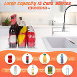 38cm Drink Organizer for Fridge Automatic Pusher Glide 12oz 16oz 20oz Soda Dispenser for Fridge Width Adjustable E Shaped 38cm Black
