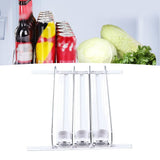 38cm Drink Organizer for Fridge Automatic Pusher Glide 12oz 16oz 20oz Soda Dispenser for Fridge Width Adjustable E Shaped 38cm White