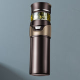 Tea Bottle with Infuser Tea Tumbler Stainless Steel Double Layer Insulated Cup for Men Daily Office Home Brown - Rear View