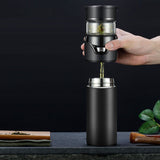 Tea Bottle with Infuser Tea Tumbler Stainless Steel Double Layer Insulated Cup for Men Daily Office Home Brown - Extra Image