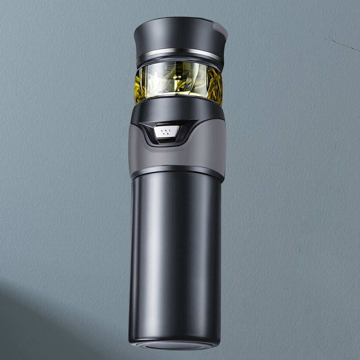 Tea Bottle with Infuser Tea Tumbler Stainless Steel Double Layer Insulated Cup for Men Daily Office Home Grey