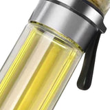 Glass Transparent Tea Bottle Portable Tea Water Bottle Tea and Water Separation Bottle Steel Color