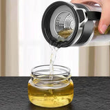 Glass Transparent Tea Bottle Portable Tea Water Bottle Tea and Water Separation Bottle Steel Color
