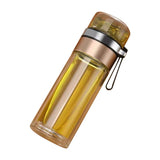 Glass Transparent Tea Bottle Portable Tea Water Bottle Tea and Water Separation Bottle Gold