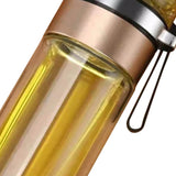 Glass Transparent Tea Bottle Portable Tea Water Bottle Tea and Water Separation Bottle Gold