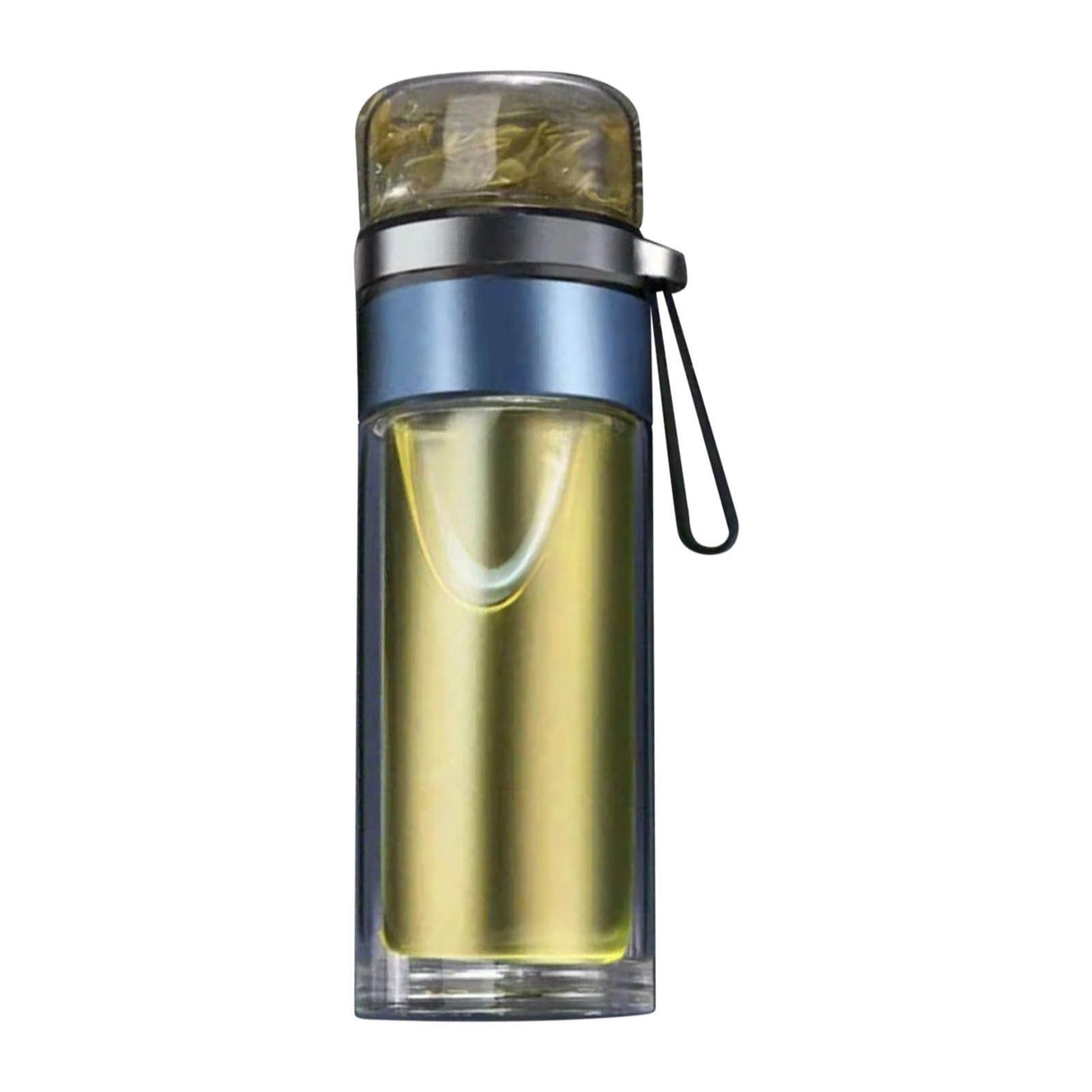 Glass Transparent Tea Bottle Portable Tea Water Bottle Tea and Water Separation Bottle Blue