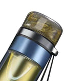 Glass Transparent Tea Bottle Portable Tea Water Bottle Tea and Water Separation Bottle Blue