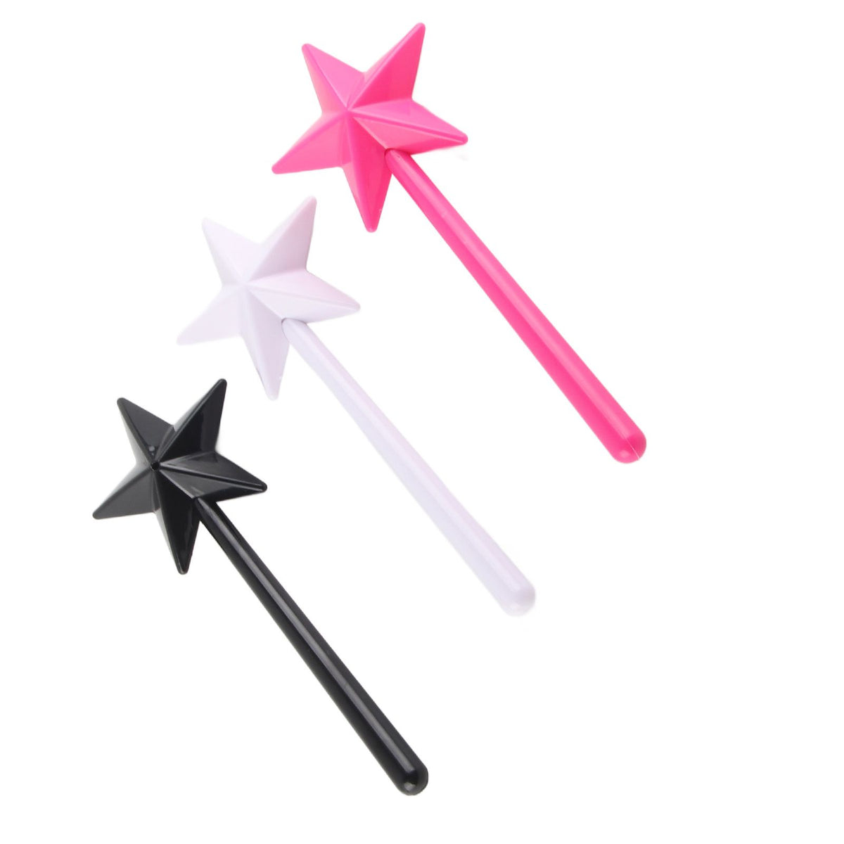 3Pcs Magical Salt Pepper Shakers Star Shaped Magic Wand Salt Pepper Shakers Magic Stick Refillable Seasonings Spices Dispenser Pink Black White