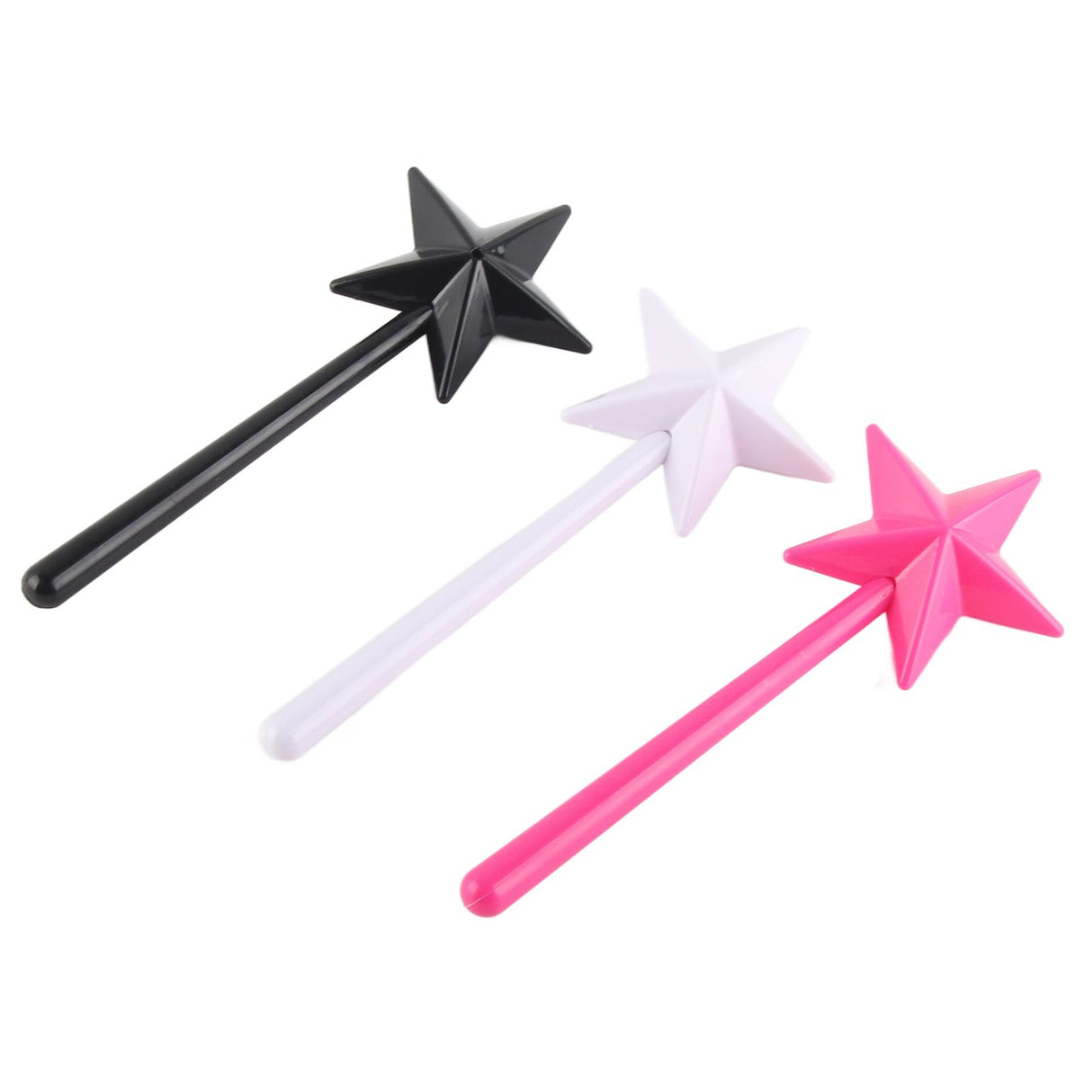 3Pcs Magical Salt Pepper Shakers Star Shaped Magic Wand Salt Pepper Shakers Magic Stick Refillable Seasonings Spices Dispenser Pink Black White
