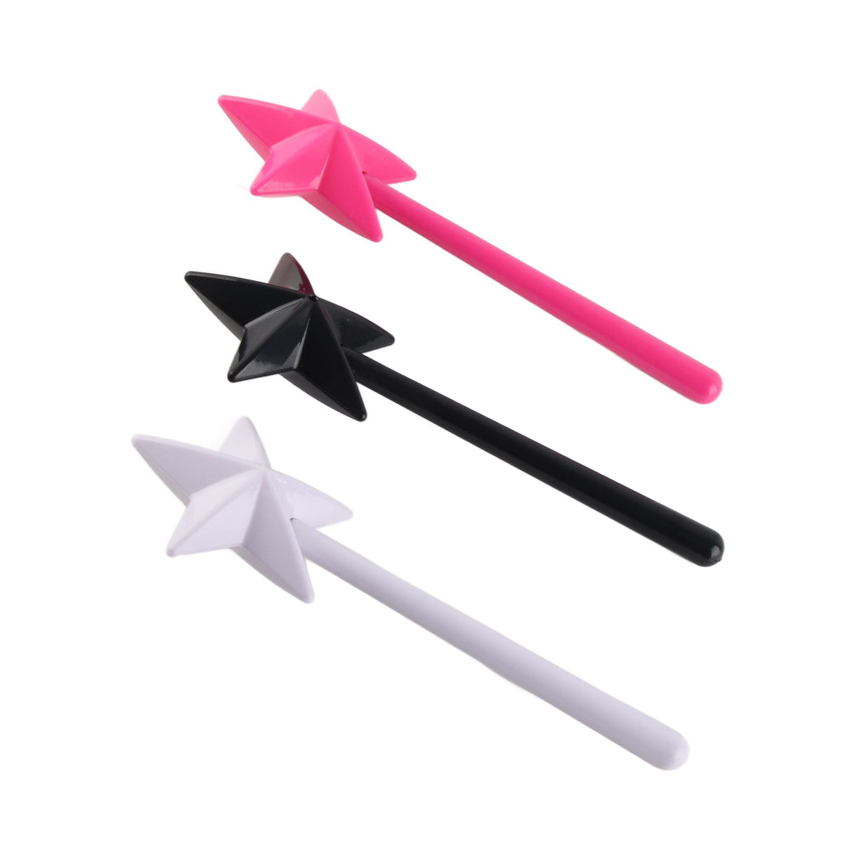 3Pcs Magical Salt Pepper Shakers Star Shaped Magic Wand Salt Pepper Shakers Magic Stick Refillable Seasonings Spices Dispenser Pink Black White