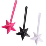 3Pcs Magical Salt Pepper Shakers Star Shaped Magic Wand Salt Pepper Shakers Magic Stick Refillable Seasonings Spices Dispenser Pink Black White