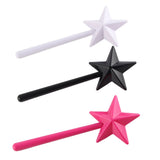 3Pcs Magical Salt Pepper Shakers Star Shaped Magic Wand Salt Pepper Shakers Magic Stick Refillable Seasonings Spices Dispenser Pink Black White - Extra Image