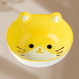 Kids Bowl Ceramic Cute Cartoon Animal Shape Rice Bowls Reusable Dinner Tableware for Serving Soup Cereal Pasta Ice Cream Cat - Rear View