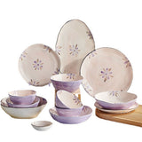 5in Beautiful Ceramic Bowl Purple Exquisite Ceramic Soup Bowls for Salad Pasta Rice Dessert
