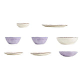5in Beautiful Ceramic Bowl Purple Exquisite Ceramic Soup Bowls for Salad Pasta Rice Dessert - Side View