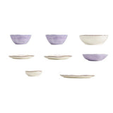 5in Beautiful Ceramic Bowl Purple Exquisite Ceramic Soup Bowls for Salad Pasta Rice Dessert - Top-Down View